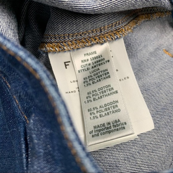 Frame Luxe Mid/Dark Wash Denim Button Skirt - Picture 6 of 8